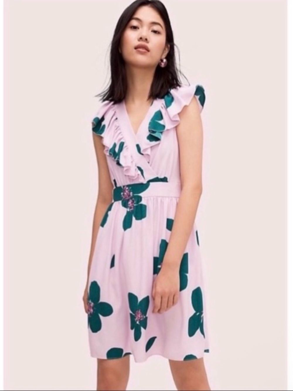 🌺 Kate Spade New York Lavender & Green Grand Flora Dress